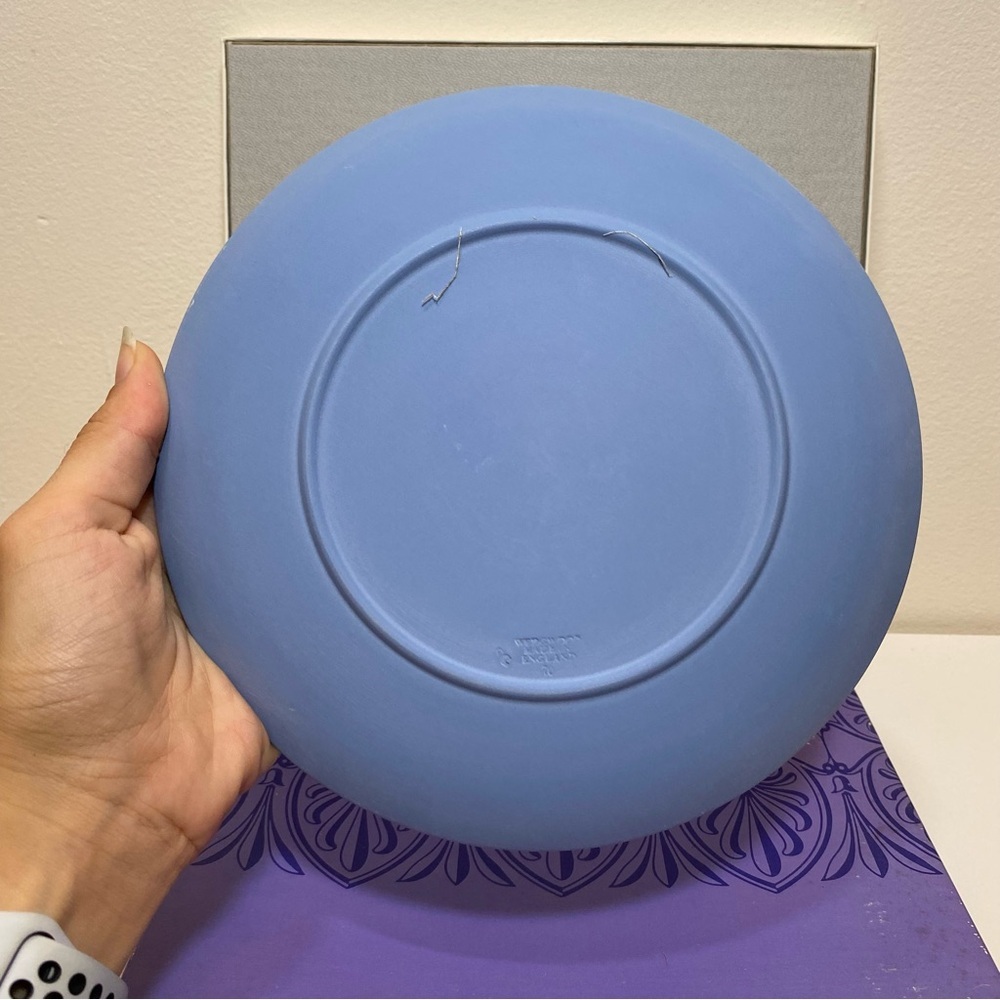 Wedgwood NEW Vintage 1970 Christmas Plate Trafalgar Square Blue White Jasper 8” - Picture 8 of 10